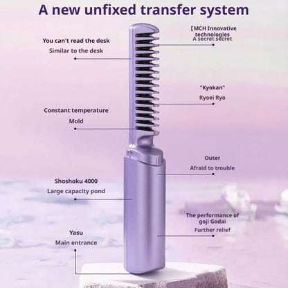 Mini Wireless Hair Straightener - Rechargeable Styling Tool