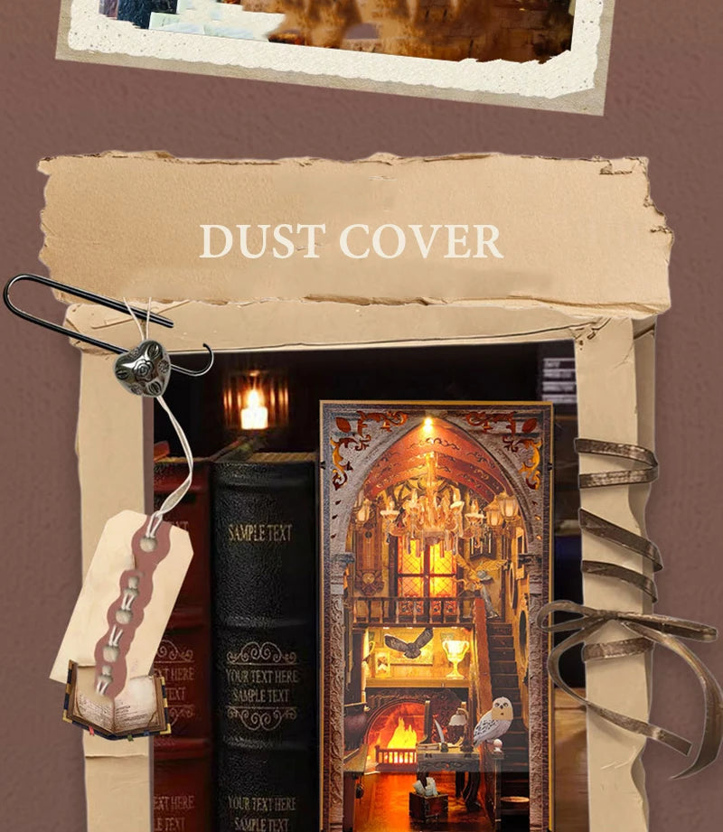 DIY Wooden Book Nook Magic Academy Dollhouses Miniature