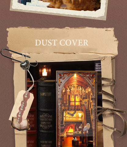 DIY Wooden Book Nook Magic Academy Dollhouses Miniature