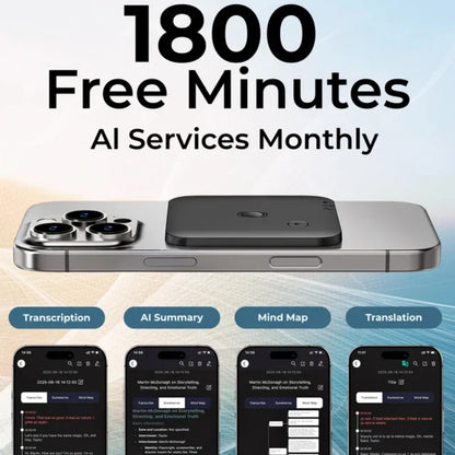 New Portable AI Voice Recorder with Mobile App Transcription