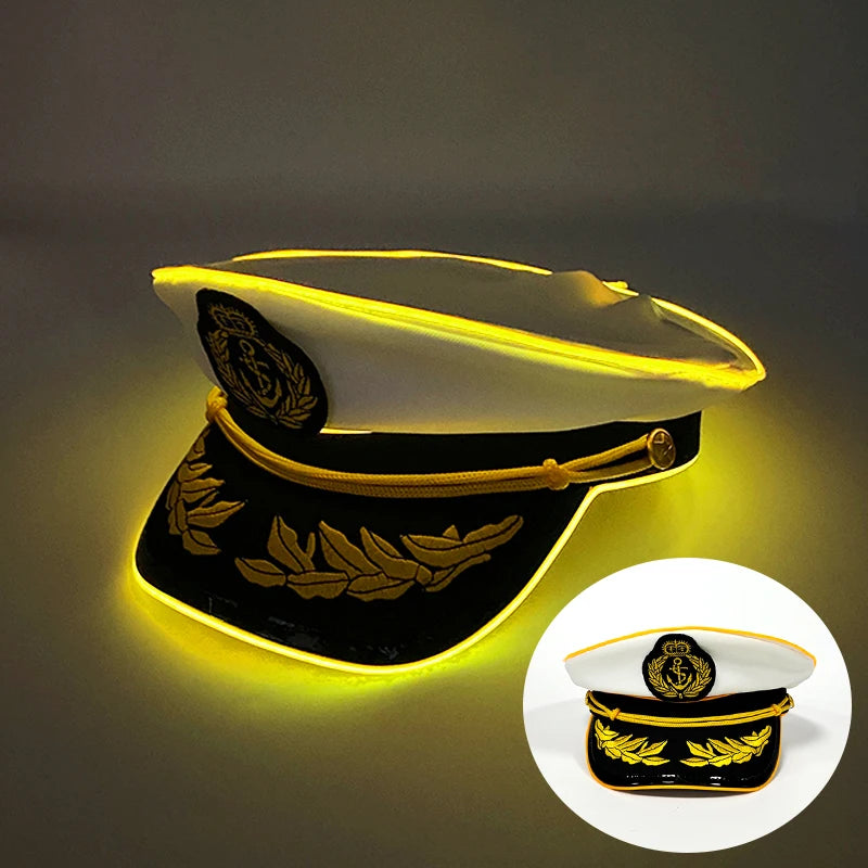 Halloween LED Black Pirate Hat For Adult Pirate Theme Party