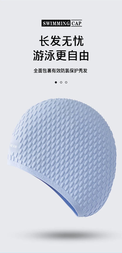Silicone Swimming Caps Large Size Long Hair Ear Protection