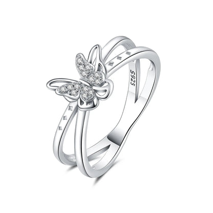 925 Sterling Silver Three-Ring Stackable Ring for Women