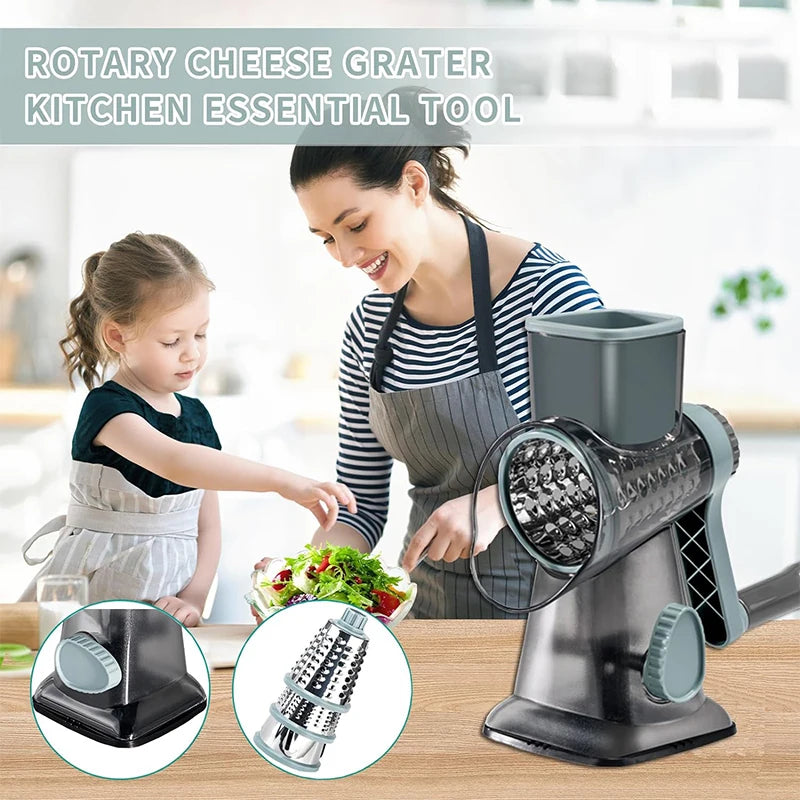 3 in 1 Rotary Cheese Grater Versatile Slicer