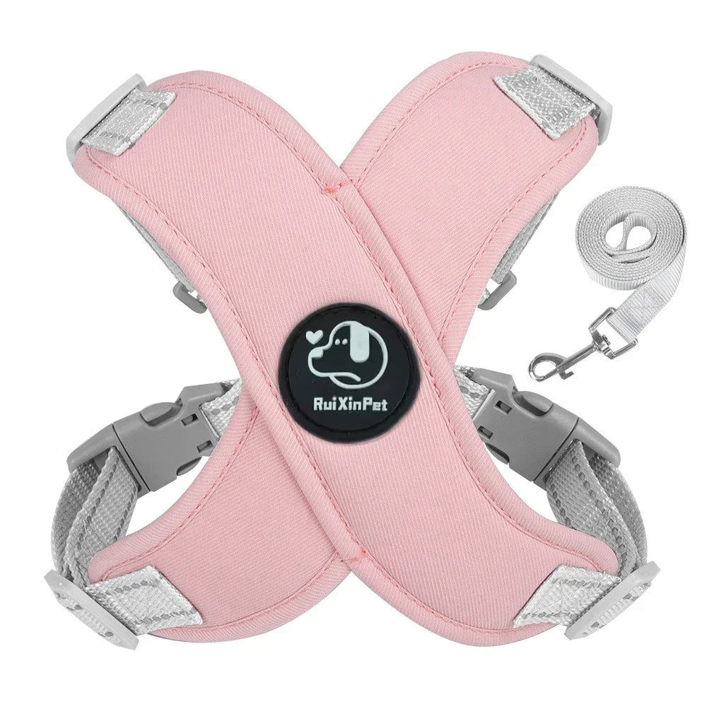 Dog Harness Leash Set Reflective Adjustable Pet Vest Harness
