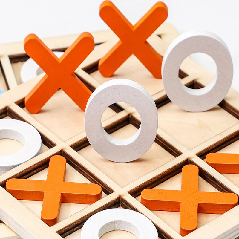 Montessori Chess Play Wooden Jigsaw Toy Game Interaction