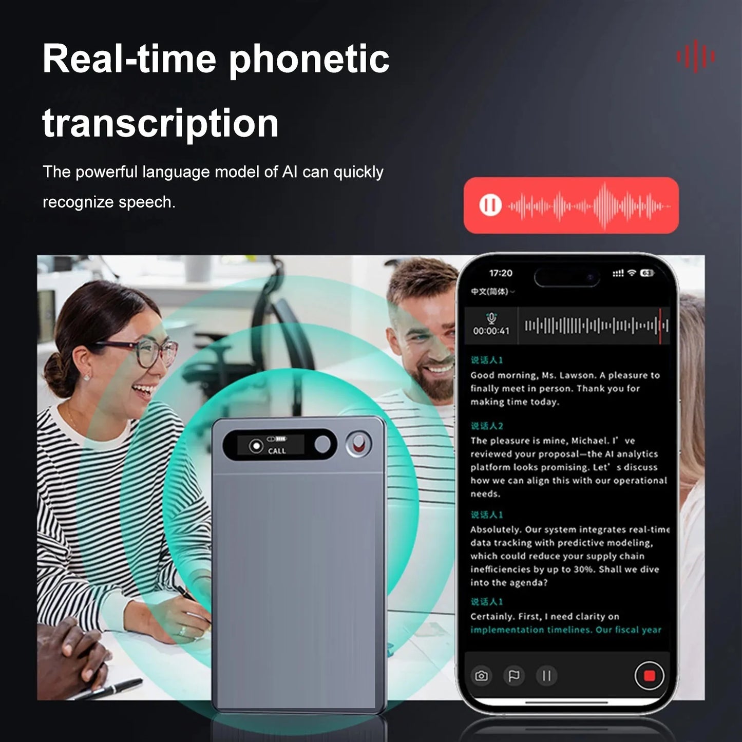 AI Voice Recorder, AI Notetaking Device for Meetings