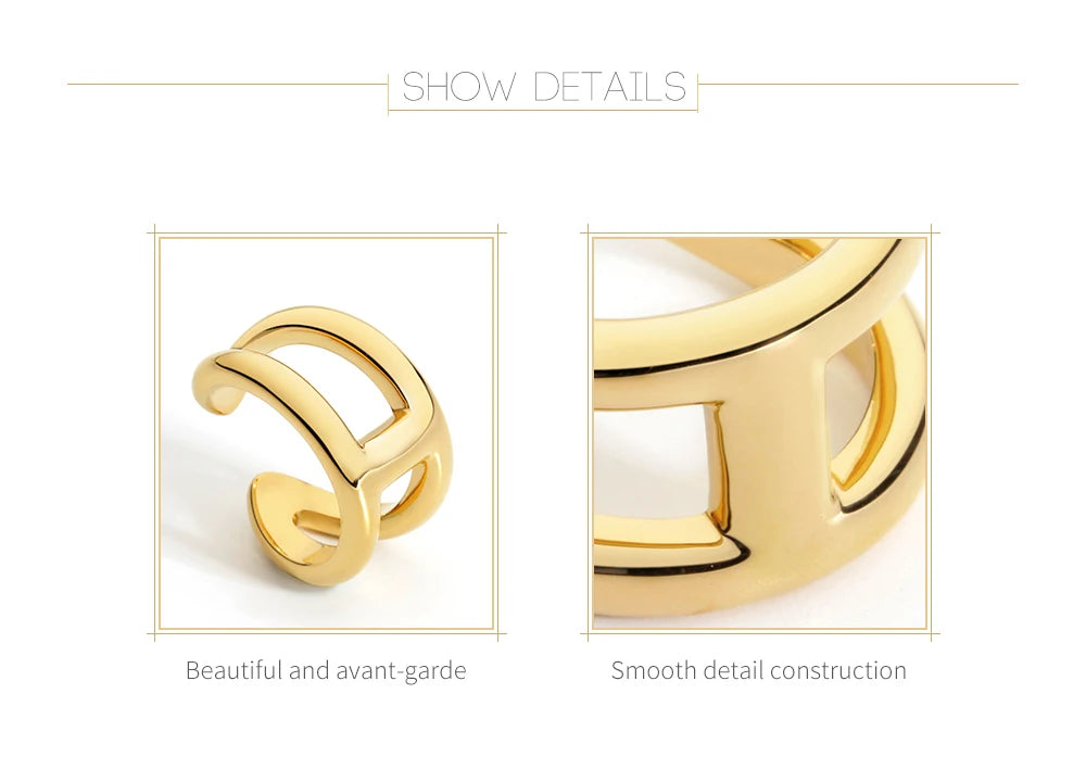 Trendy Minimalist High Polish Ring For Women IP 18K Plated