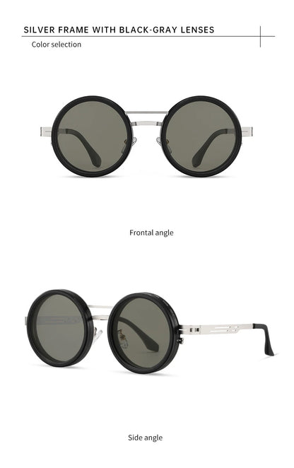 Polarized Round Steampunk ND9 Adjustable Dimming Sunglasses