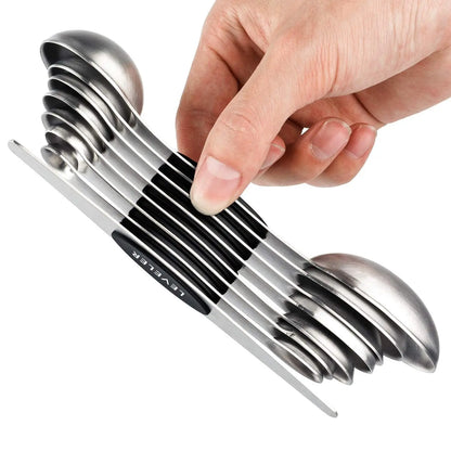 Magnetic Measuring Spoons Set, Dual-Sided Stainless Steel
