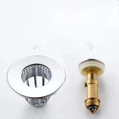 Rebound drain plug filter basin pop-up chrome sink