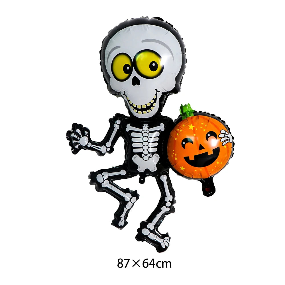 Halloween Balloon Decoration Halloween Black Spider Balloon Giant Skull Skeleton Balloon