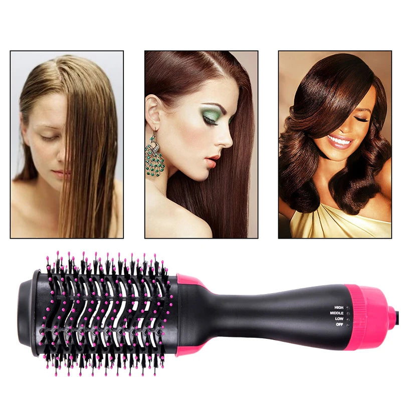 Women Hair Dryer Brush Hair Dryer Straightener Curler Massager
