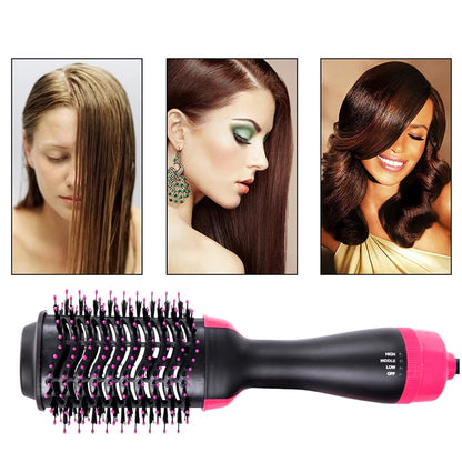 Women Hair Dryer Brush Hair Dryer Straightener Curler Massager