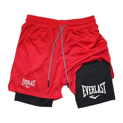 Men Running Shorts 2 in 1 Double-deck Sport Shorts Sportswear