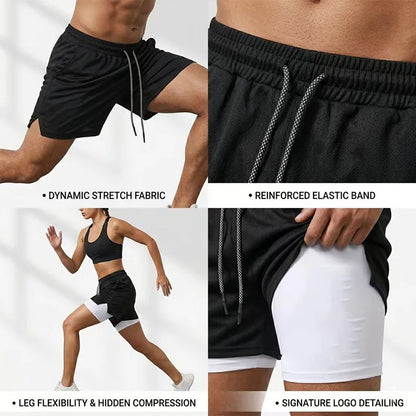 Men's Compression Gym Shorts EVERLAST Printed Sports