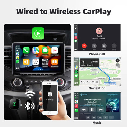 2in1 Wired To Wireless CarPlay Adapter Android Auto Dongle