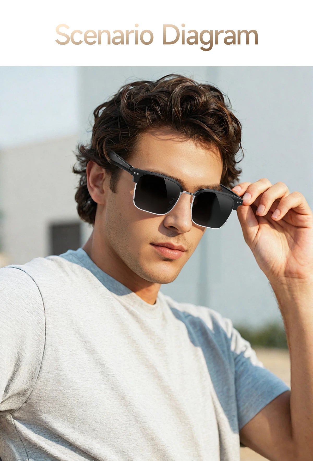 New Business Style Smart Glasses W100D Bluetooth Call AI
