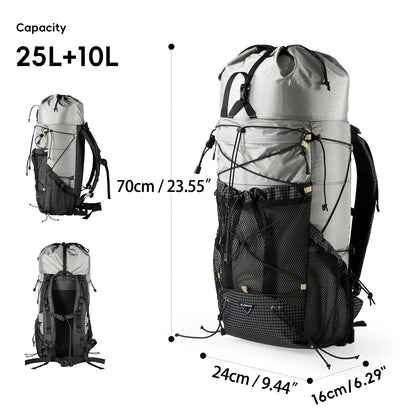 Camping Backpack 25+10L Large Capacity Travel Bag Outdoor
