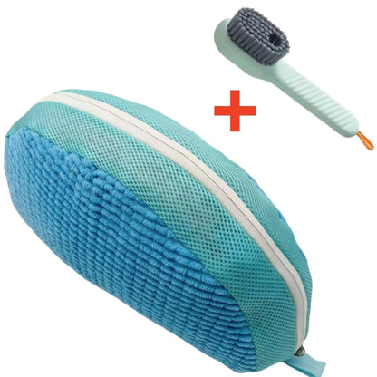 Shoe Washing Machine Bag with Liquid Shoe Brush Set