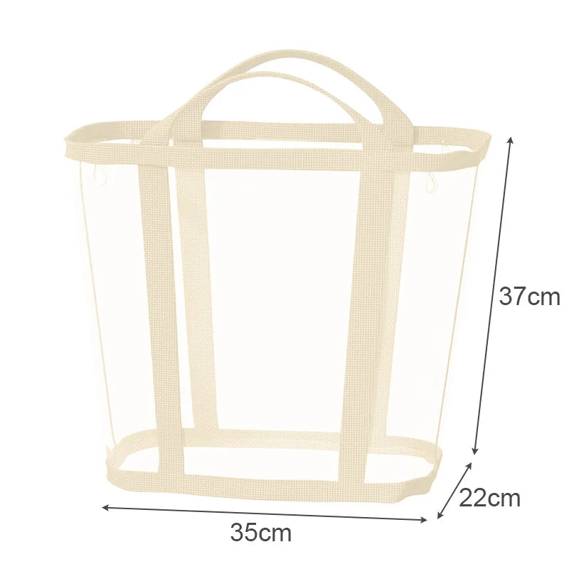 Nylon Mesh Laundry Basket Portable Dirty Clothes Organizer