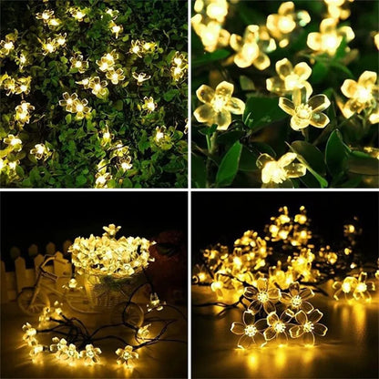 Outdoor Solar Led String Lights Cherry Flowers  Light Strings