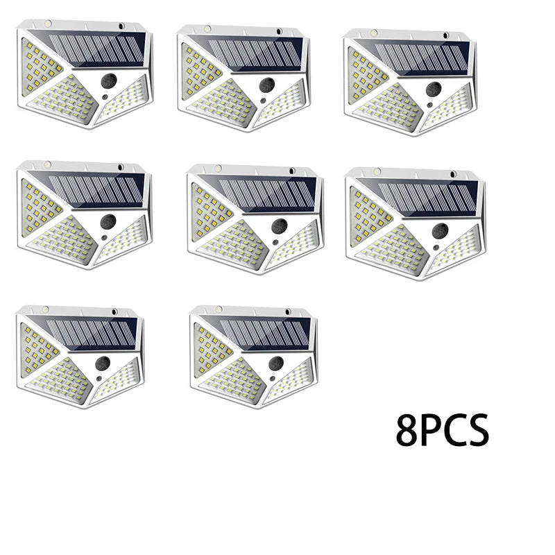 Solar Lights Outdoor 100 LED Wall Lamp Motion Sensor Lights