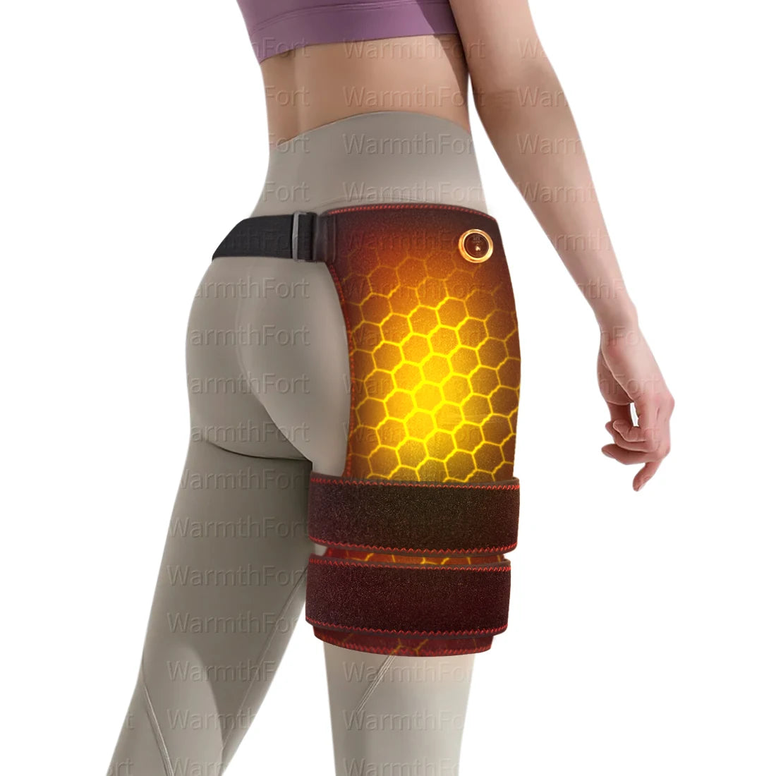 Cordless Heated Hip Support Brace with Massager Relief