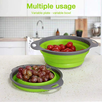 Silicone Folding Drain Basket Fruit Vegetable Washing Basket