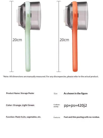 Storage‑Type Fruit Vegetable Peeler With Peel Container