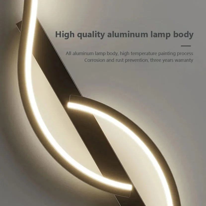 Long Strip LED Wall Lamp Modern Remote Control Dimming Living Roomdecor