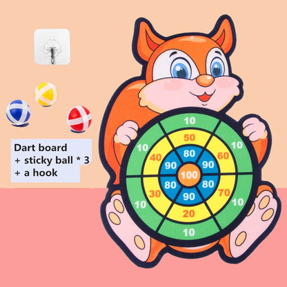Child Montessori Toys Cartoon Animal Dart Board Sticky Ball