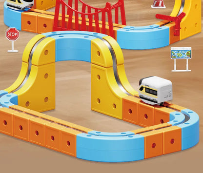 Magnetic Train Set DIY 3D Cube Track Electric Train Set