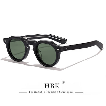 HBK Vintage Simple Round Men Sunglasses