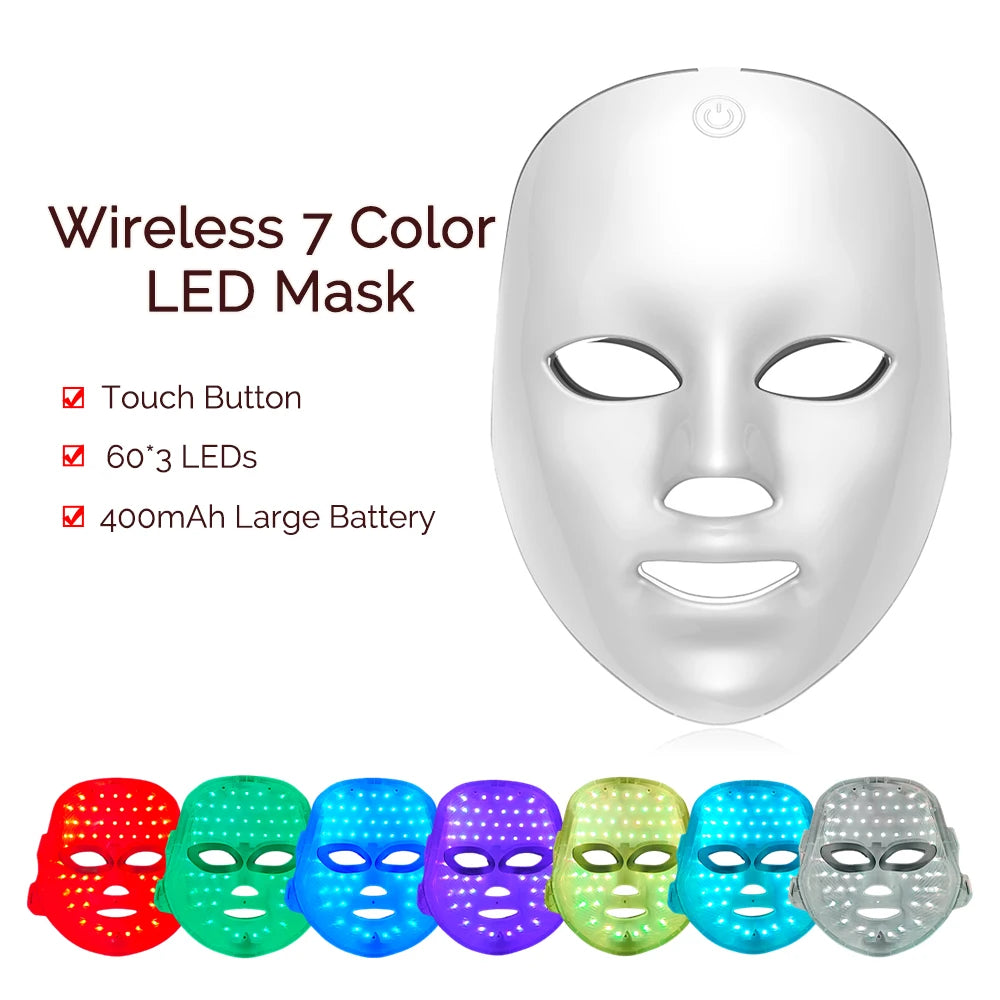 Wireless LED Mask 7 Color LED Face Mask Photon