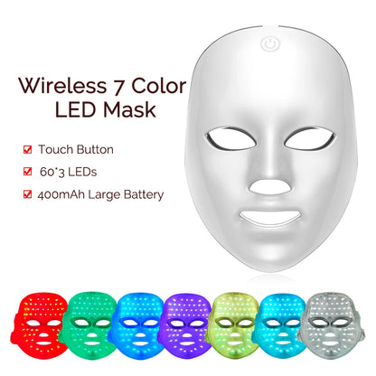 Wireless LED Mask 7 Color LED Face Mask Photon