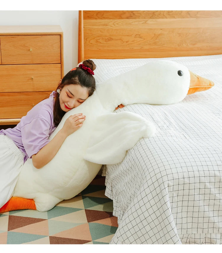 90-190cm Lovely Big White Goose Throw Pillow Plush Toy