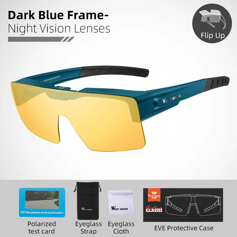 Photochromic Glasses Flip Design Polarized Sunglasses