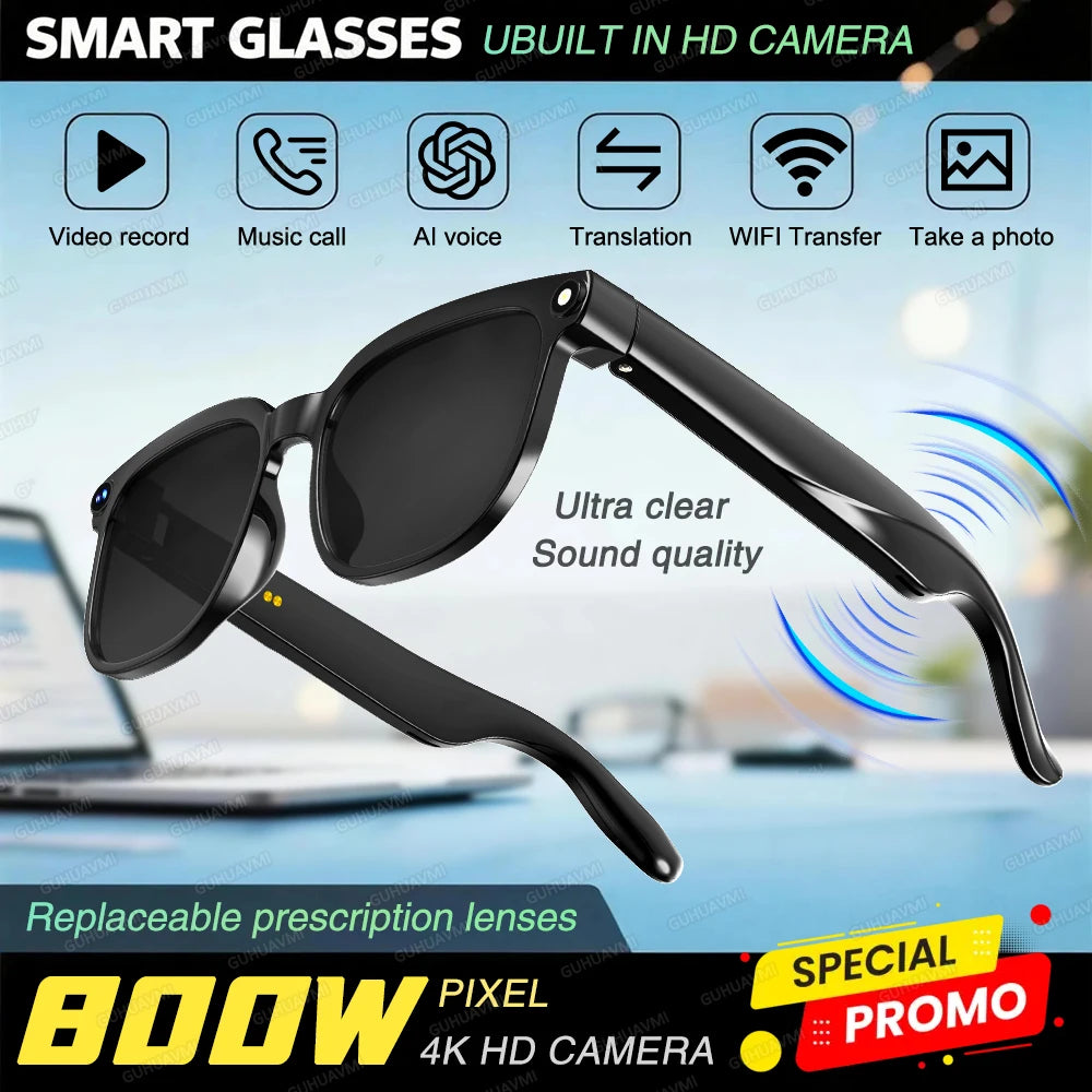 New Smart AI Glasses 1080P HD Video Record Camera ChatGPT