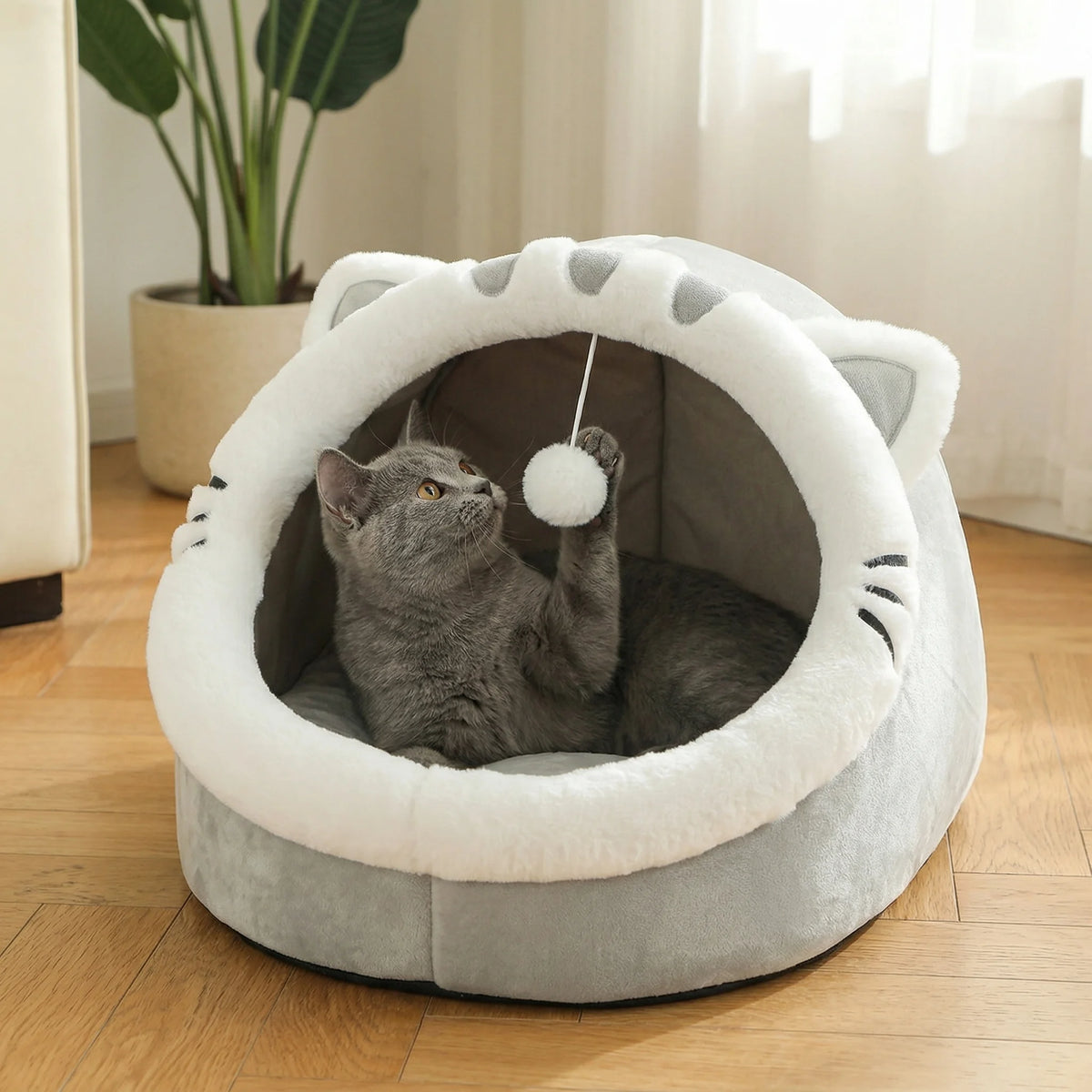Cute And Soft Cat House Super Cat Bed Warm Deep Sleep Comfort