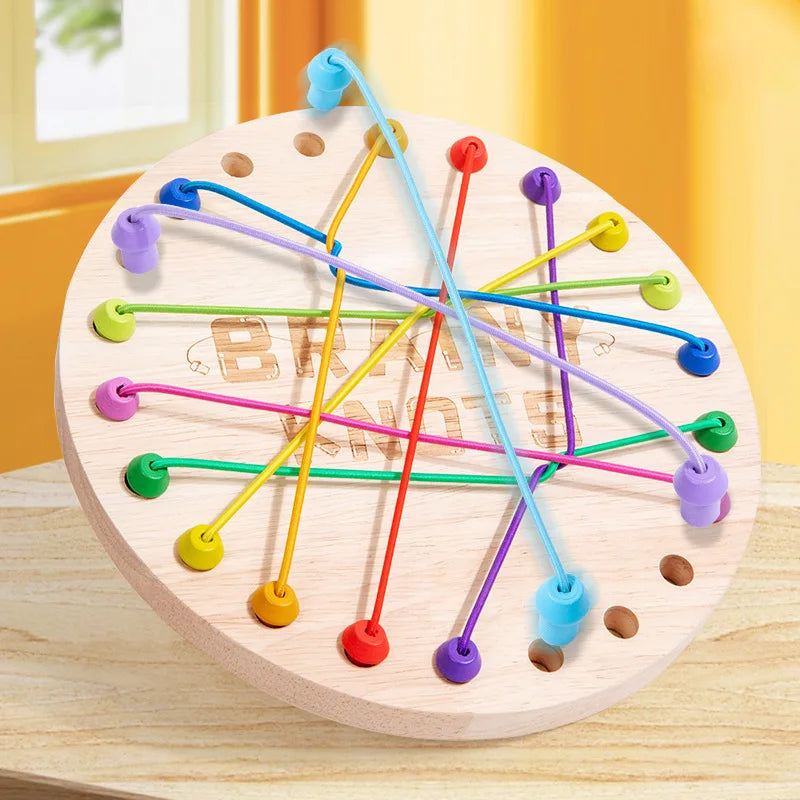 Rubber Wood Twisted Rope Puzzle Game Brainy Knots Rope
