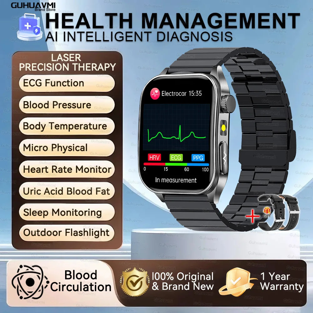 New Laser Treatment Three High Smart Watch Men ECG Heart Rate
