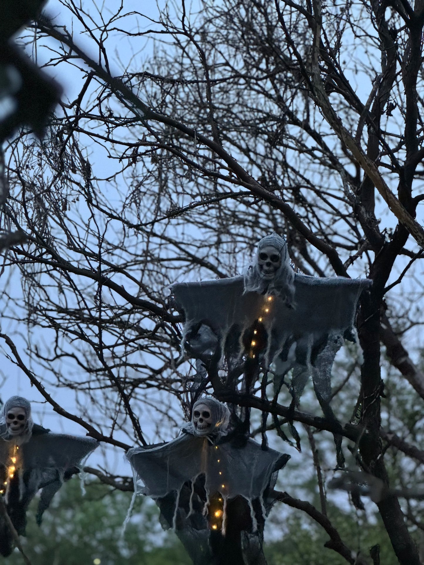 Halloween Skeleton Ghost Decoration Ghost with LED String Lights