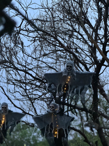 Halloween Skeleton Ghost Decoration Ghost with LED String Lights