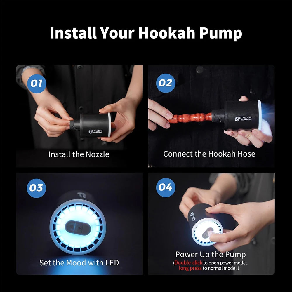 Electric Shisha Hookah Starter Pump USB Charging LED Lights