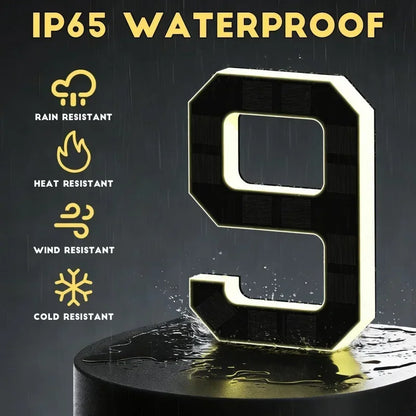LED Solar House Number Light Waterproof Address Plate