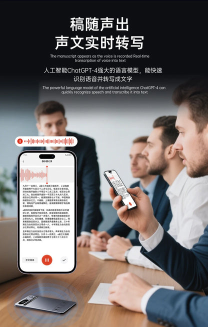 AI Voice Recorder Min Magnetic Powerd ChatGPT-4 App