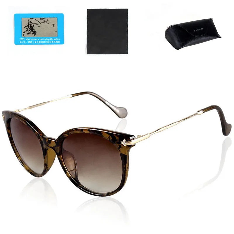TAGION Fashion Unisex Cat Eye Plastic Frame Sunglasses