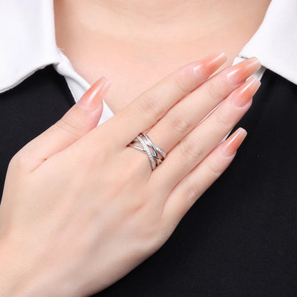 925 Sterling Silver Three-Ring Stackable Ring for Women