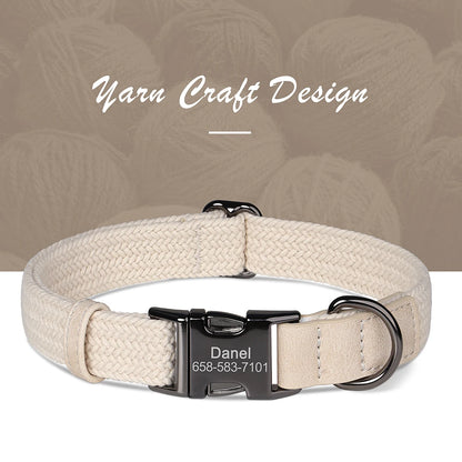 Custom Dog Collar Durable Nylon Free Engraved Pet Name